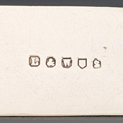 約 1881 年英國古董白色珍珠手柄甜點餐具 5 對木盒 LEE&WIGFULL